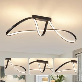 Brilagi-LED Plafoniera dimmerabile TWISTER LED/60W/230V 3000-6000K nero + telecomando