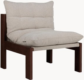 Poltrona lounge in bouclé e legno di faggio Huno