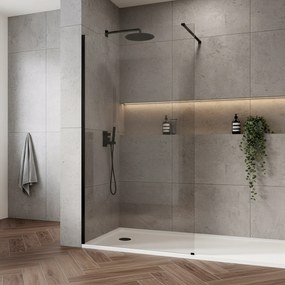 Parete doccia Rea Flexi Transparent / Black 120