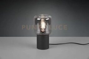 Nico lampada da tavolo vetro fume' base nero satinato h. 24cm 1 luc...