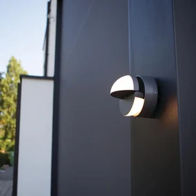 Applique LED moderno da esterno Eklips grigio IP54, luce bianco caldo 1000 lumen, LUTEC