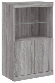 Credenza con luci led grigio sonoma 60,5x37x100 cm