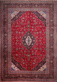 Kashan Tappeto persiano 410 x 280 Rosso (Iran) Annodato A Mano