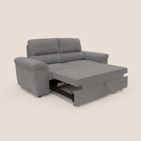 Minerva divano con pouf estraibile poggiapiedi in tessuto morbido impermeabile T02 grigio