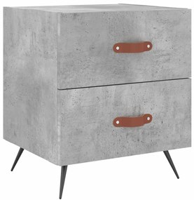 Comodino grigio cemento 40x35x47,5 cm in legno multistrato