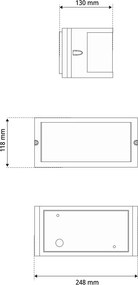 Applique Moon Design E27 Curva per Esterni IP65 - Grigia