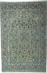 Kashan Tappeto 300x440 Verde (Iran) Annodato A Mano