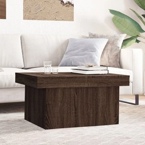 Tavolino salotto rovere marrone 80x55x40 cm legno multistrato