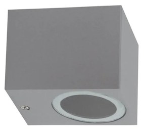 Applique Quadrata Monodirezionale IP65 - GU10 Grigio