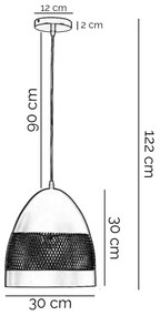 ONLI - Lampadario a sospensione con filo POLLY 1xE27/22W/230V nero