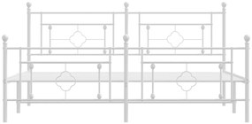 Giroletto con testiera e pediera metallo bianco 180x200 cm