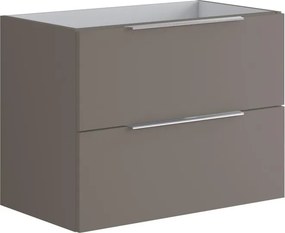 Mobile da bagno sospeso sotto lavabo L 79.5 x H 60 x P 45.5 cm grigio opaco, 2 cassetti Brera