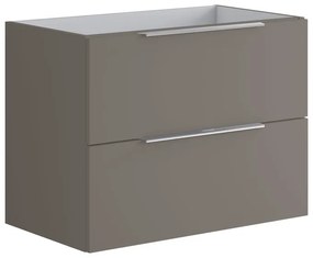 Mobile da bagno sotto lavabo Brera grigio opaco L 79.5 x H 60 x P 45.5 cm 2 cassetti, lavabo non incluso