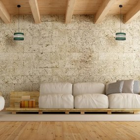 Lampadario a sospensione con filo HELEN 1xE27/15W/230V diametro 25 cm verde/oro