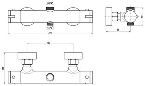 RAV Slezák TRM82.5 - Miscelatore termostatico per doccia TERMO, cromo lucido