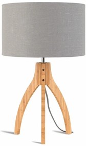 Lampada da tavolo con paralume grigio chiaro e struttura in bambù Annapurna - Good&amp;Mojo