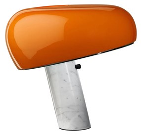 Flos Snoopy Lampada Da Tavolo 37 cm a Luce Diretta con Base In Marmo Di Carrara e metallo verniciato Arancio