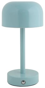 Lampada da tavolo a LED di colore azzurro con paralume in metallo (altezza 24,5 cm) James - Leitmotiv