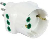 10pz adattatore triplo 2p+t schuko bipasso bianco linea garanti - bianco 82670-e fer419833