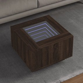 Tavolino Salotto Con Led Rovere Marrone 60x60x40 Cm Multistrato /