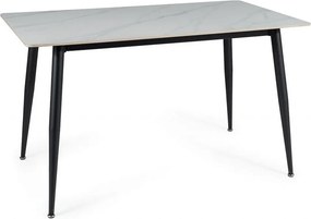 Tavolo Rion effetto marmo bianco - L130xl70xh76 cm