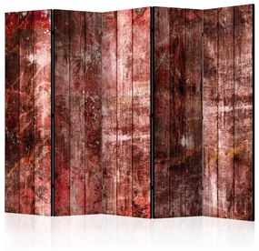 Paravento separè Legno viola II - texture di tavole di legno tonalità rosse