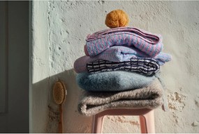 Asciugamano tipo terry bianco/blu in misto bambù 50x100 cm Nuance – JUNA