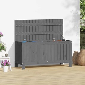 Contenitore Giardino Grigio 108x42,5x54 Cm Legno Massello Pino /