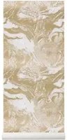 Ferm Living Carta da parati Marbling - Gold