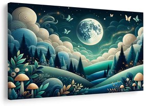 Quadro su tela – Paesaggio forestale sotto le stelle