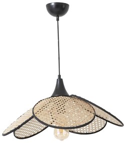 Lampadario a sospensione con cavo FUME 1xE27/40W/230V, diam. 45 cm, nero/beige