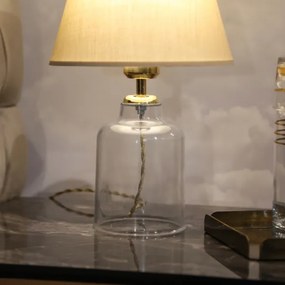 Lampada da tavolo AYD 1xE27/40W/230V beige/trasparente