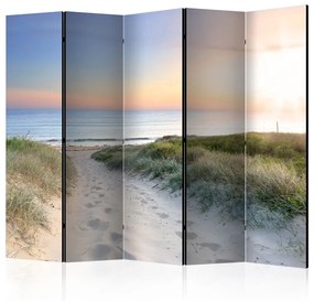 Paravento Morning walk on the beach II [Room Dividers]