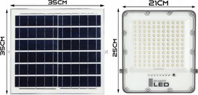 Proiettore solare dimmerabile LED/150W/3,2V 5000K 15000 mAh IP65 nero + telecomando