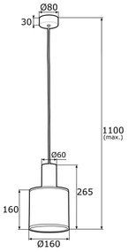 Argon 4248 - Lampadario a sospensione con filo HERMAN 1xE27/15W/230V ottone/nero