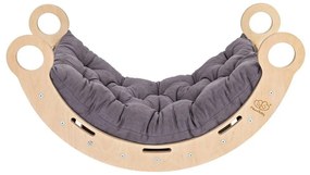 Arco a dondolo montessori grigio/di colore naturale in pino massiccio 39x75x38 cm Montessori – Meowbaby