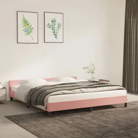 Giroletto con testiera rosa 160x200 cm in velluto