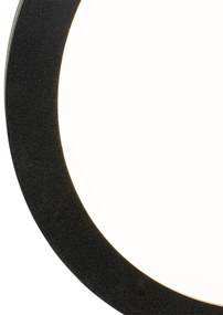 Plafoniera moderna nera 30 cm con LED IP44 - Steve