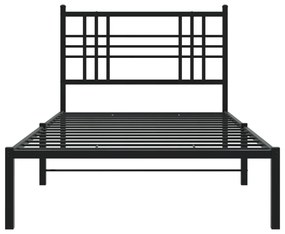 Giroletto con testiera in metallo nero 100x190 cm