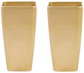 Set di 2 vasi oro 30 x 30 x 57 cm MODI Beliani