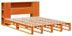 Letto libreria senza materasso marrone cera 160x200 cm legno