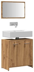 Mobile Da Bagno Con Specchio Rovere Artigianale Truciolato /