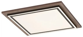 Lampada da soffitto quadrato in legno con LED con telecomando - Ajdin