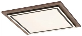 Plafoniera quadrata in legno con LED e telecomando - Ajdin