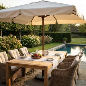 DOMINUS - ombrellone da giardino palo centrale in legno 3 x 3 m