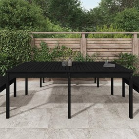 Tavolo da giardino nero 203,5x100x76 cm legno massello di pino