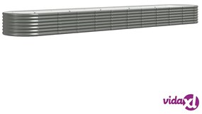 vidaXL Letto Giardino Acciaio Verniciato a Polvere 440x80x36 cm Grigio