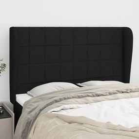 Testiera Ad Orecchio Nera 147 X 23 X 118/128 Cm İn Tessuto /