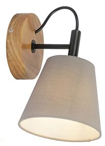 Lampada da parete rustica in legno con grigio - Cupy