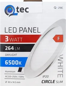 Lampada LED da incasso QTEC LED/3W/230V 6500K
